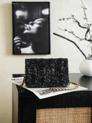 Uubags Chanel Sequins Flap Bag In Black 13.5x19x7cm - 2