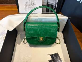 Uubags Chanel Clutch In Crocodile Embossed Calfskin & Gold-Tone Metal Green 14.5x19.5x5cm
