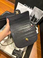 Uubags Chanel Clutch In Crocodile Embossed Calfskin & Gold-Tone Metal Grey 14.5x19.5x5cm - 4