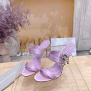 Uubags Chivela Manolo Blahnik sandal in satin with jewel application light purple 9cm - 1