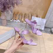 Uubags Chivela Manolo Blahnik sandal in satin with jewel application light purple 9cm - 3