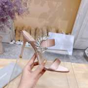 Uubags Chivela Manolo Blahnik sandal in satin with jewel application light beige 9cm - 4