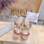 Uubags Chivela Manolo Blahnik sandal in satin with jewel application light beige 9cm - 5