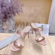 Uubags Chivela Manolo Blahnik sandal in satin with jewel application light beige 9cm - 3