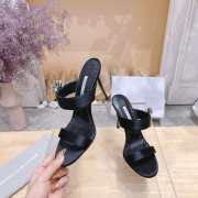 Uubags Chivela Manolo Blahnik sandal in satin with jewel application black 9cm - 2