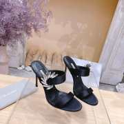 Uubags Chivela Manolo Blahnik sandal in satin with jewel application black 9cm - 4