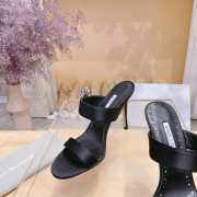 Uubags Chivela Manolo Blahnik sandal in satin with jewel application black 9cm - 3