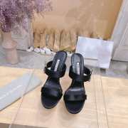 Uubags Chivela Manolo Blahnik sandal in satin with jewel application black 9cm - 5