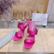 Uubags Chivela Manolo Blahnik sandal in satin with jewel application dark pink 9cm - 1