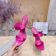 Uubags Chivela Manolo Blahnik sandal in satin with jewel application dark pink 9cm - 6