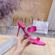 Uubags Chivela Manolo Blahnik sandal in satin with jewel application dark pink 9cm - 5