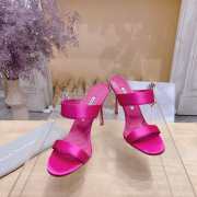 Uubags Chivela Manolo Blahnik sandal in satin with jewel application dark pink 9cm - 2