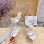 Uubags Chivela Manolo Blahnik sandal in satin with jewel application white 9cm - 5