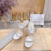 Uubags Chivela Manolo Blahnik sandal in satin with jewel application white 9cm - 4