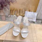 Uubags Chivela Manolo Blahnik sandal in satin with jewel application white 9cm - 2