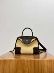 Uubags Loewe small Amazona 180 bag in suede oro/chocolat 24.5x18.5x10cm - 1