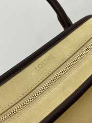 Uubags Loewe small Amazona 180 bag in suede oro/chocolat 24.5x18.5x10cm - 5
