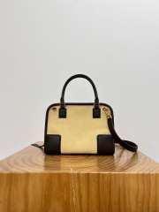 Uubags Loewe small Amazona 180 bag in suede oro/chocolat 24.5x18.5x10cm - 4