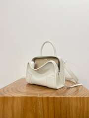 Uubags Loewe small Amazona 180 bag in suede white 24.5x18.5x10cm - 5