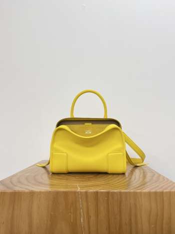 Uubags Loewe small Amazona 180 bag in suede yellow 24.5x18.5x10cm