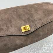 Uubags Balenciaga Le 7 Shoulder Bag Medium In Moka Suede Calfskin 26x13.5x10cm - 5