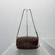 Uubags Balenciaga Le 7 Shoulder Bag Medium In Moka Suede Calfskin 26x13.5x10cm - 3
