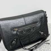 Uubags Balenciaga Le City Flap Messenger Bag Small In Black Arena Lambskin 27x17x10cm - 6