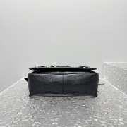 Uubags Balenciaga Le City Flap Messenger Bag Small In Black Arena Lambskin 27x17x10cm - 3