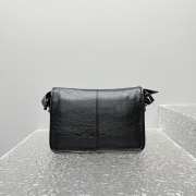 Uubags Balenciaga Le City Flap Messenger Bag Small In Black Arena Lambskin 27x17x10cm - 4