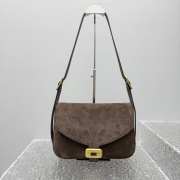 Uubags Balenciaga Clicca Bag Medium In Muscade Velvet Suede Calfskin 29x20x10cm - 1
