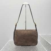 Uubags Balenciaga Clicca Bag Medium In Muscade Velvet Suede Calfskin 29x20x10cm - 4