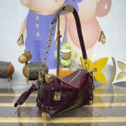 Uubags Louis Vuitton M26305 Side Trunk MM Bag In Wine Red Glossy Crinkled Calfskin 23.5x8.5x16cm - 5
