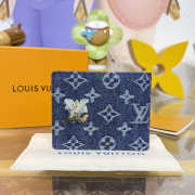 Uubags Louis Vuitton Multiple Wallet Monogram Flowers Denim In Blue 11.5x1.5x9cm - 6