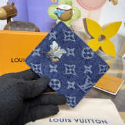 Uubags Louis Vuitton Multiple Wallet Monogram Flowers Denim In Blue 11.5x1.5x9cm - 2