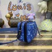 Uubags Louis Vuitton M82544 Alpha Wearable Wallet Monogram Shadow Cowhide Leather Blue 18.5x11x6.5cm - 6