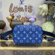 Uubags Louis Vuitton M82544 Alpha Wearable Wallet Monogram Shadow Cowhide Leather Blue 18.5x11x6.5cm - 2