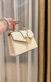 New Collection 2026 Louis Vuitton N83604 Rose Des Vents Mini In White Ostrich Leather 19x15x9cm - 4