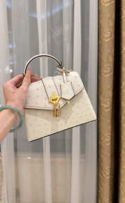 New Collection 2026 Louis Vuitton N83604 Rose Des Vents Mini In White Ostrich Leather 19x15x9cm - 6