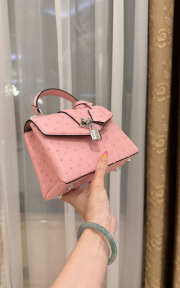 New Collection 2026 Louis Vuitton N83604 Rose Des Vents Mini In Pink Ostrich Leather 19x15x9cm - 5