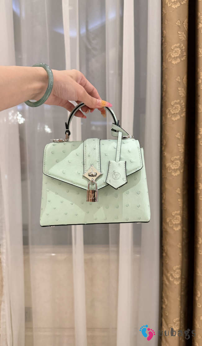 New Collection 2026 Louis Vuitton N83604 Rose Des Vents Mini In Mint Green Ostrich Leather 19x15x9cm - 1