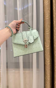 New Collection 2026 Louis Vuitton N83604 Rose Des Vents Mini In Mint Green Ostrich Leather 19x15x9cm - 3