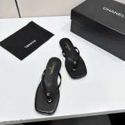 Uubags Chanel Flip-flops Sheepskin In Black - 1