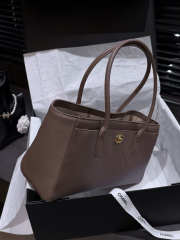 Uubags Chanel Small Shopping Bag In Calfskin & Gold-Tone Metal Dark Brown 20x39x13cm - 5