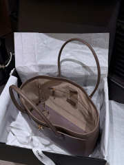 Uubags Chanel Small Shopping Bag In Calfskin & Gold-Tone Metal Dark Brown 20x39x13cm - 4