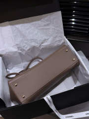 Uubags Chanel Small Shopping Bag In Calfskin & Gold-Tone Metal Dark Brown 20x39x13cm - 3
