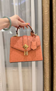 New Collection 2026 Louis Vuitton N83604 Mini Wind Rose In Orange Ostrich Leather 19x15x9cm - 3