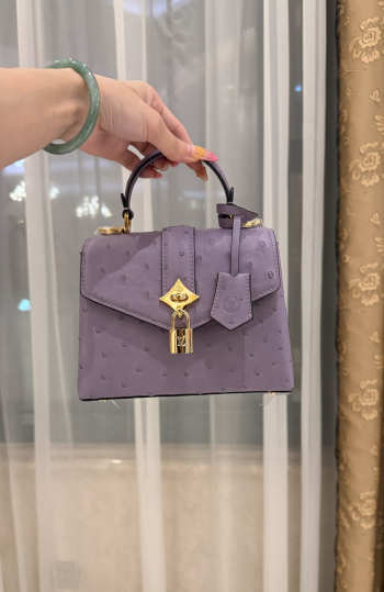 New Collection 2026 Louis Vuitton N83604 Mini Wind Rose In Purple Ostrich Leather 19x15x9cm