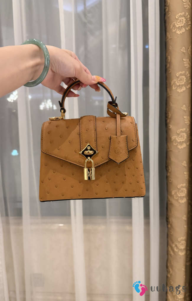 New Collection 2026 Louis Vuitton N83604 Mini Wind Rose In Cognac Ostrich Leather 19x15x9cm - 1