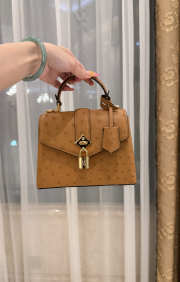 New Collection 2026 Louis Vuitton N83604 Mini Wind Rose In Cognac Ostrich Leather 19x15x9cm - 1