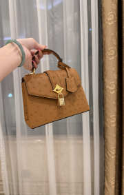 New Collection 2026 Louis Vuitton N83604 Mini Wind Rose In Cognac Ostrich Leather 19x15x9cm - 2